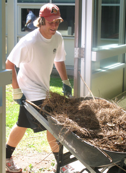 Football Players Complete Projects for United Way Days of Caring
