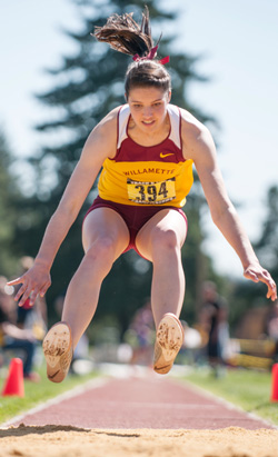 Ahern Wins Triple Jump, Rebol is First in 800-Meter Run, at Willamette Opener