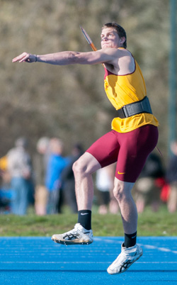 Loos Wins NWC Javelin Championship with School Record Throw of 214' 7