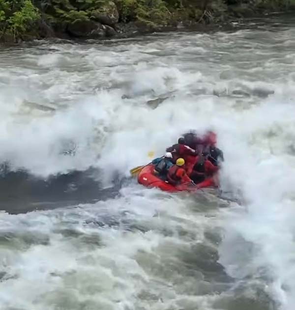 Photo provided by Sami Riggs showing a group rafting in whitewater